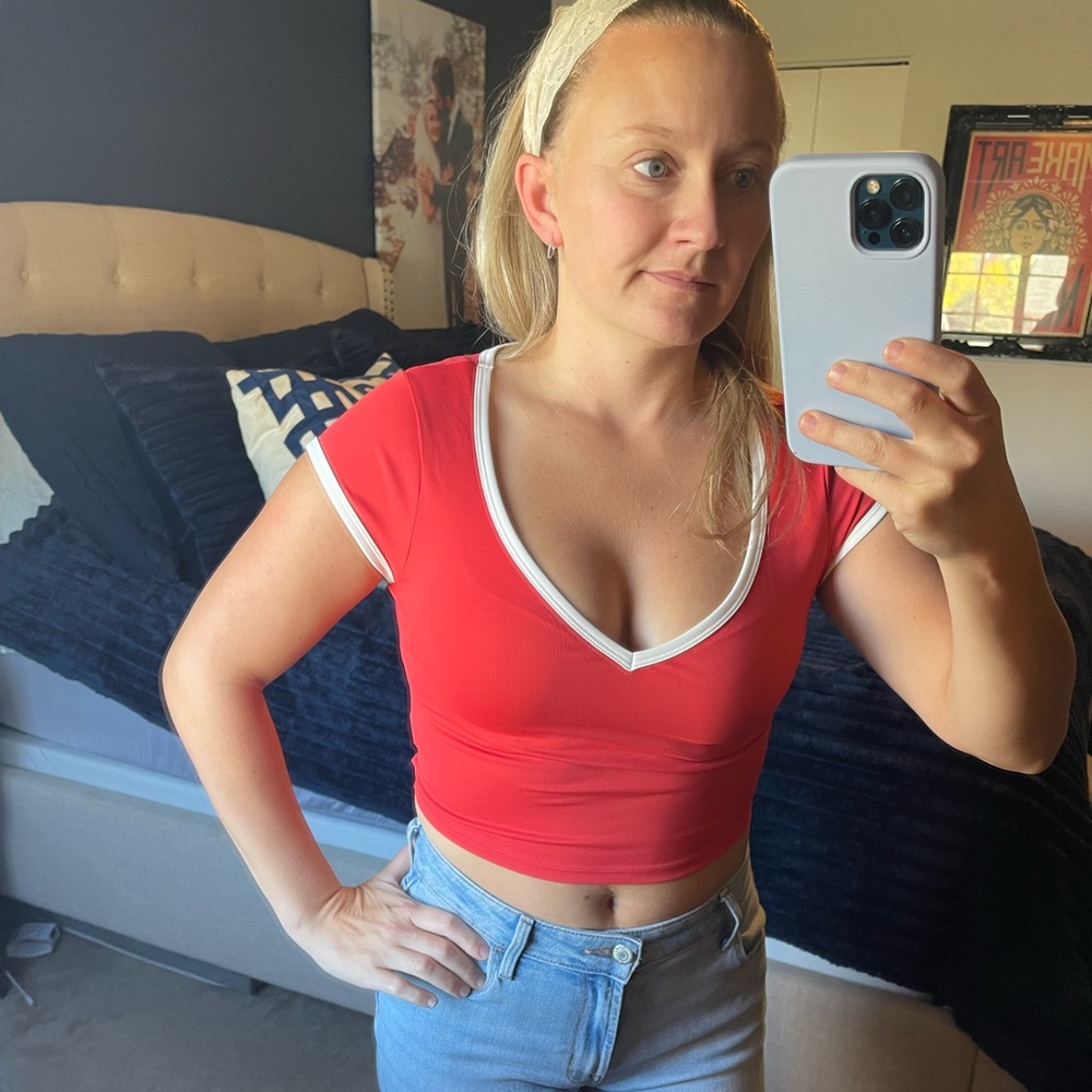 Red workout Top